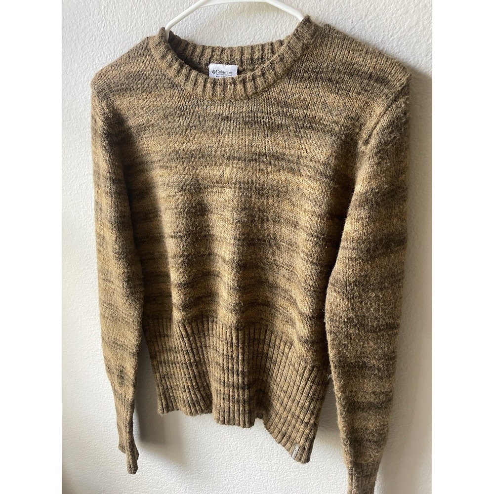 Brown Earthy Ombre Stripped Sweater Vintage Cinch Columbia Size Large